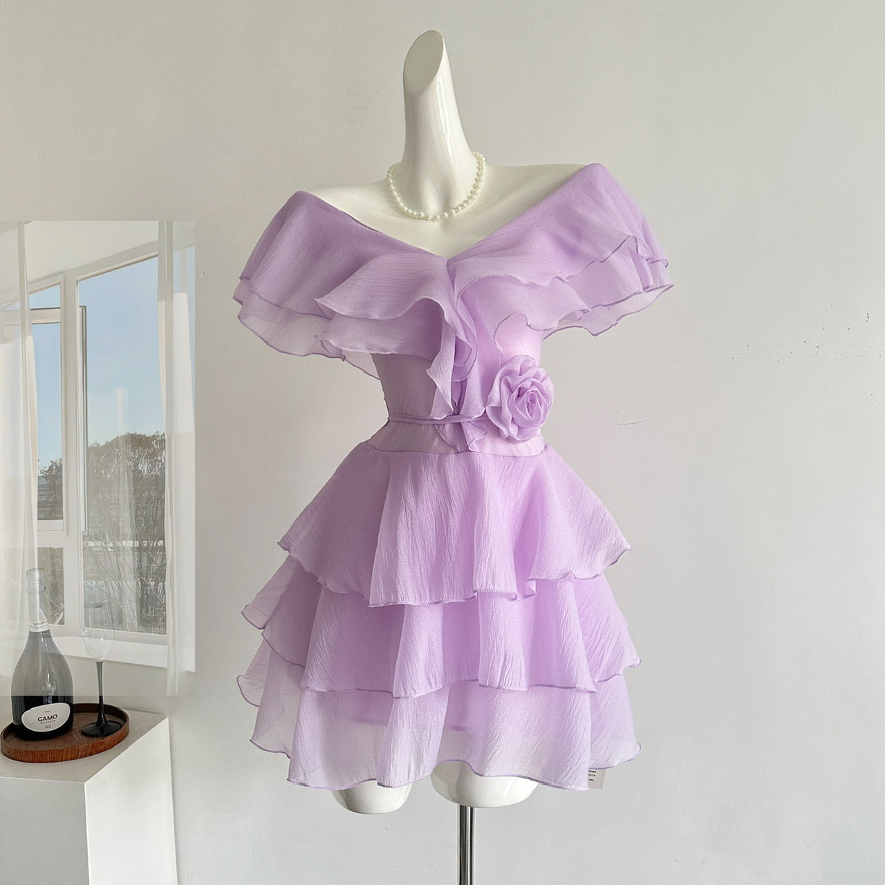Robe d'été mignonne à col en V et manches longues pour filles, tenue de fête et de vacances, DP0154
