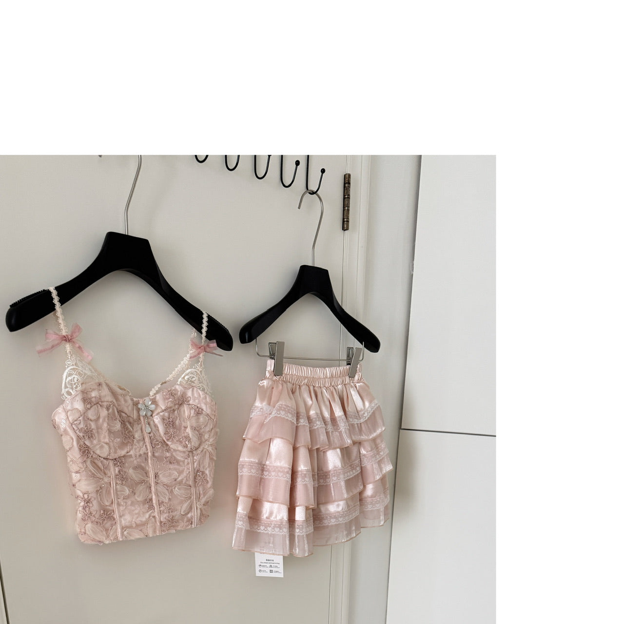Sexy A line Spaghetti Straps 2 Pieces Pink Summer Dress Holiday Dresses Party Outfits For Women DP0118