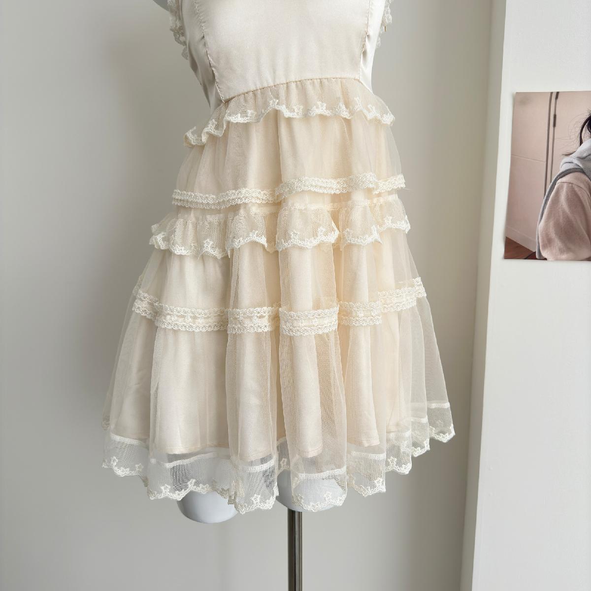 Cute A Line Square Halter Lace Summer Dress Holiday Party Outfits For Girls DP0140