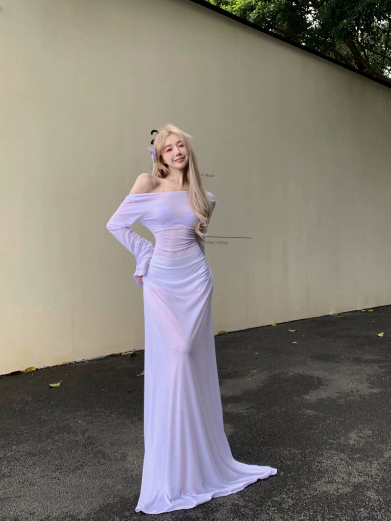Blaues Damenkleid S101