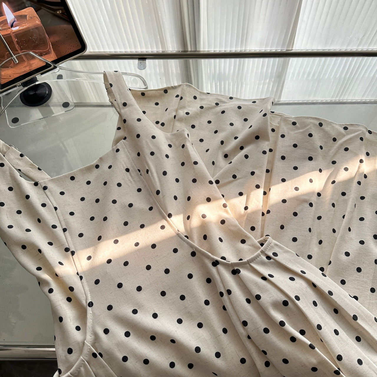 Robe d'été sexy en dentelle blanche à pois, décolleté carré, coupe trapèze, tenue de fête pour femmes, DP0109