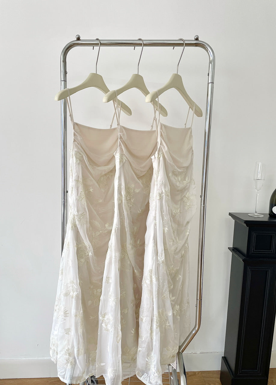 Cute Mermaid Spaghetti Straps Lace Long Summer Dress For Women DP0017