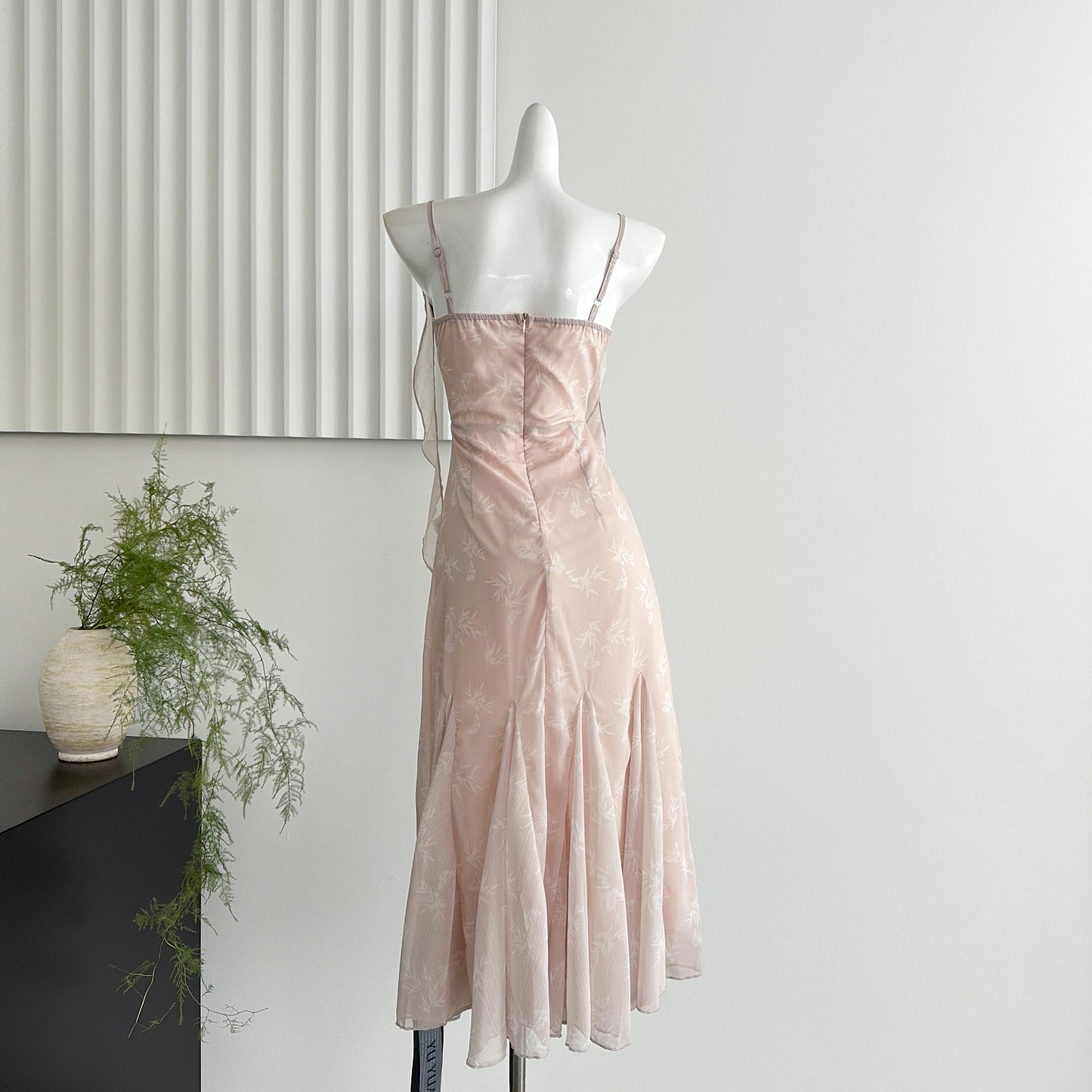 Cute Mermaid Straps Floral Pink Lace Long Summer Dress For Women DP0026