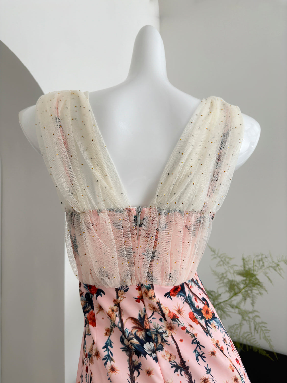 Cute Mermaid V Neckline Floral Pink Lace Long Summer Dress For Women DP0025
