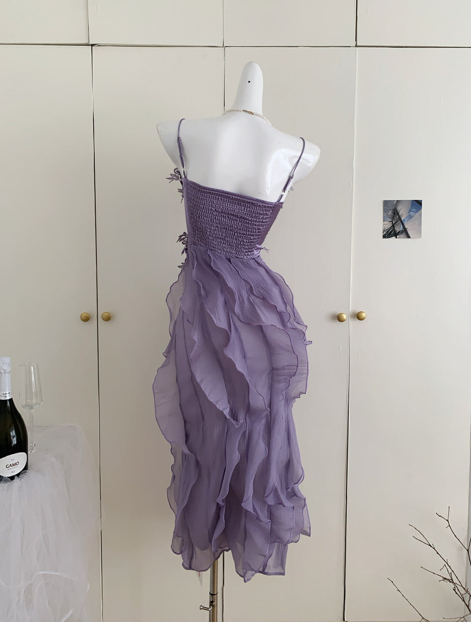 Robe d'été trapèze à bretelles spaghetti et superpositions, tenue de fête pour filles, DP1399