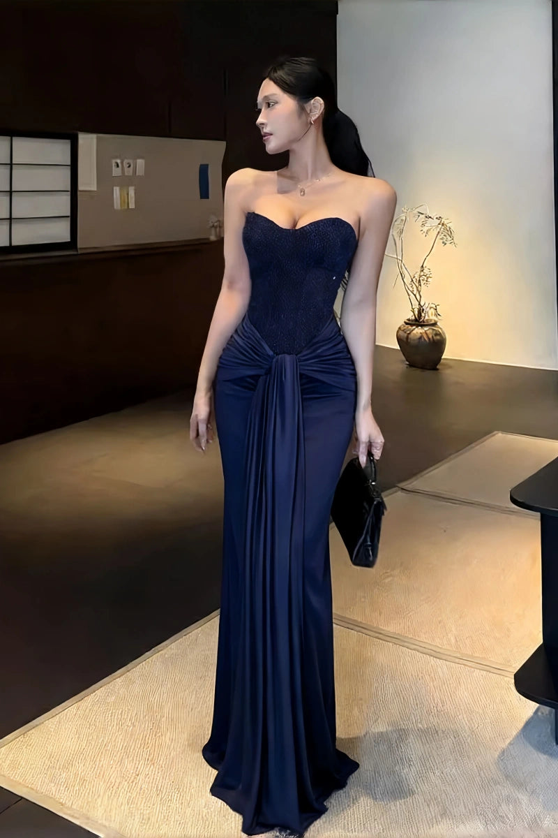 Modisches blaues Damenkleid S624