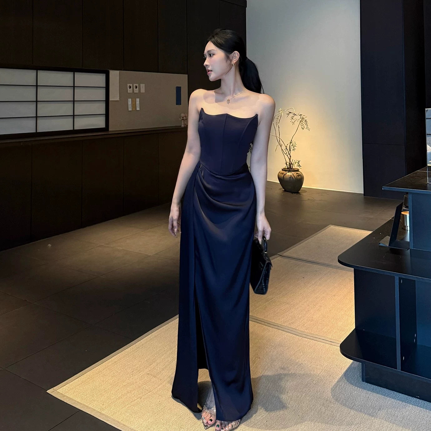 Navy Blue Women's Dress S219