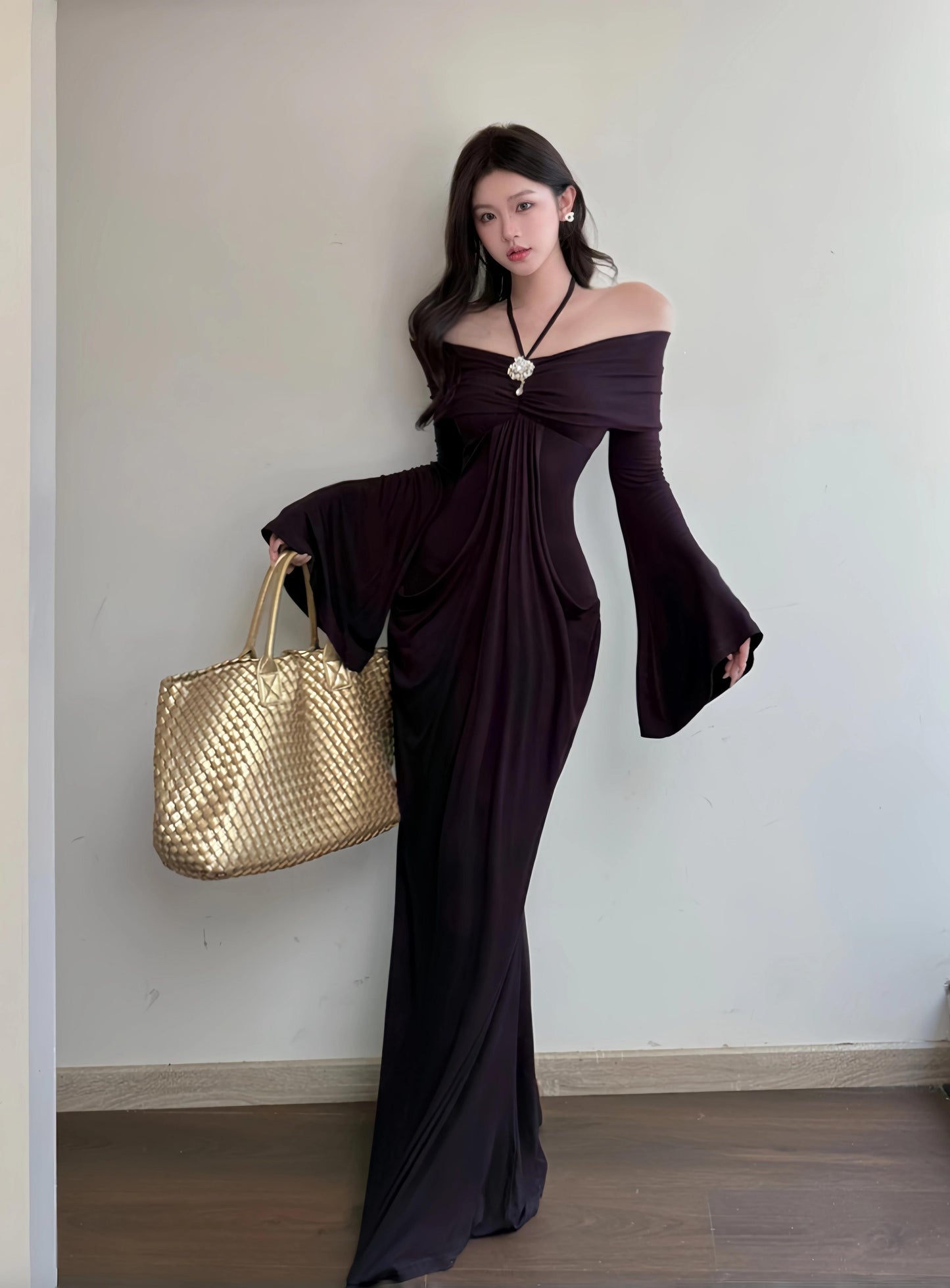 Blaues Damenkleid S101