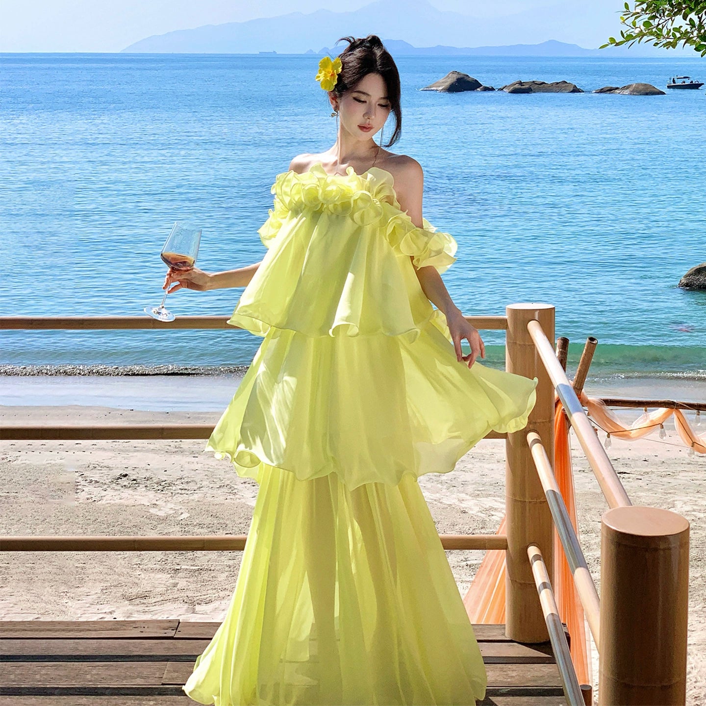 Grünes Damenkleid S913
