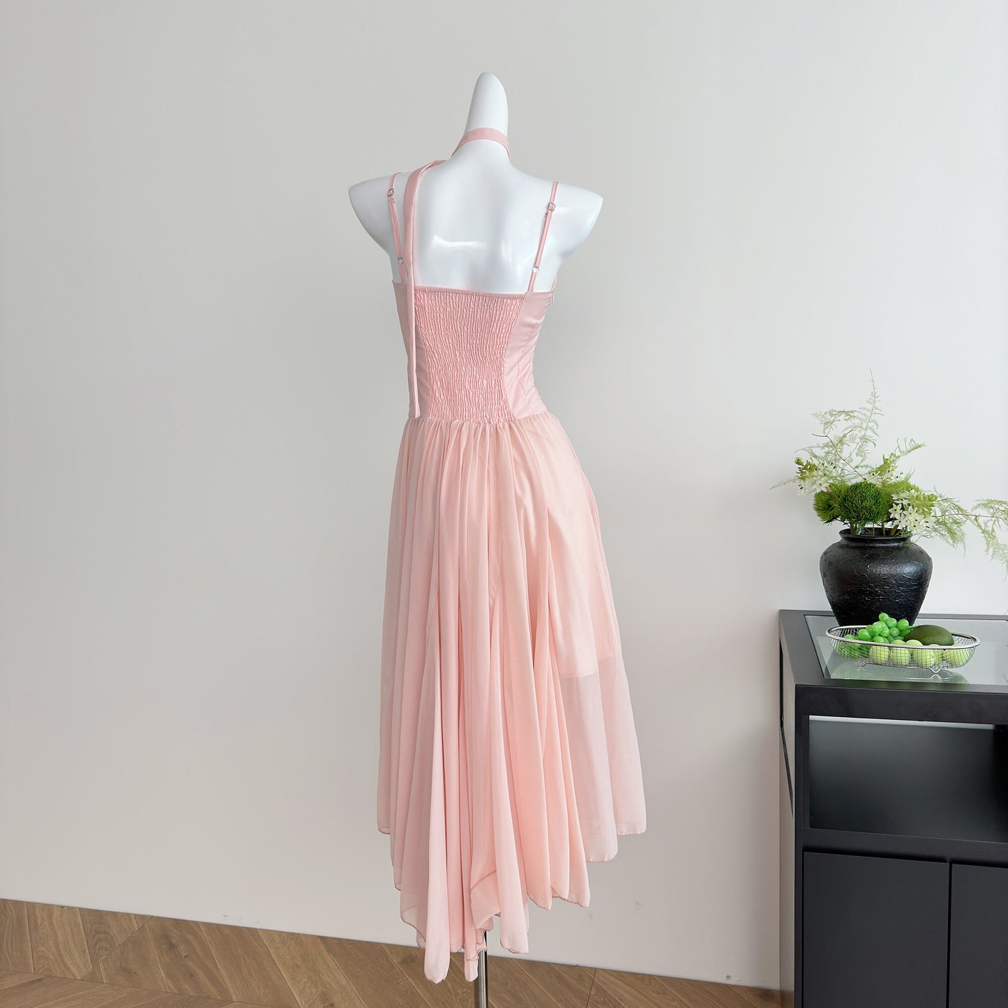 Robe trapèze en mousseline de soie à bretelles spaghetti, tenue de plage, de vacances, pour filles, DP1401