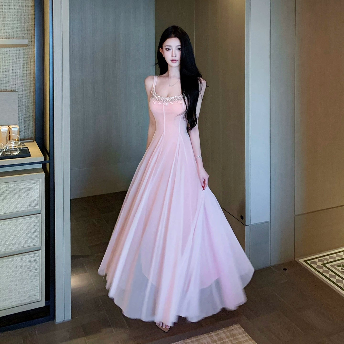 Rosa Damenkleid S925