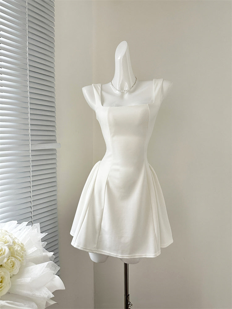 Sweet and niche summer temperament high waist design women dress DP0006