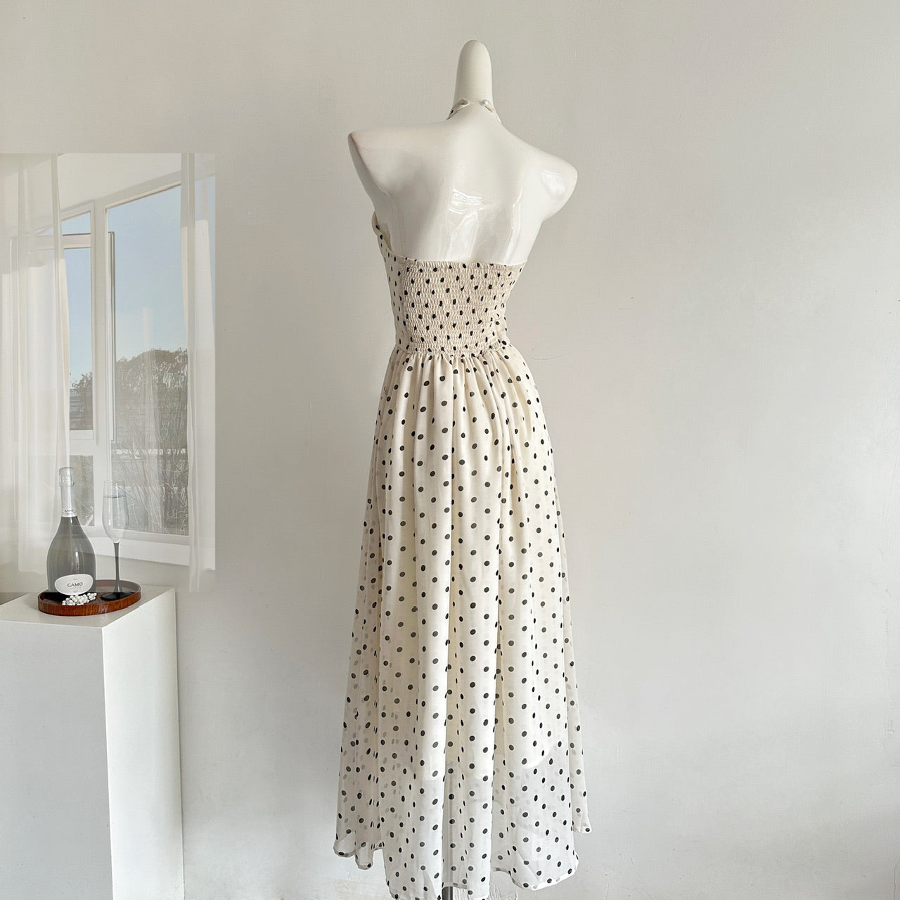 Cute A Line Halter Polka Dots Summer Dress Holiday Party Outfits For Women DP0101