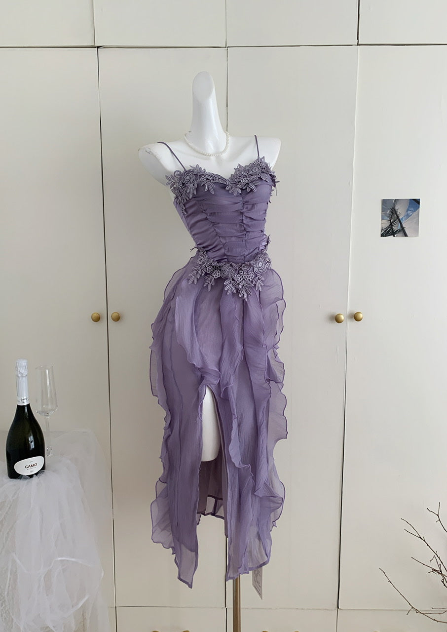 Robe d'été trapèze à bretelles spaghetti et superpositions, tenue de fête pour filles, DP1399