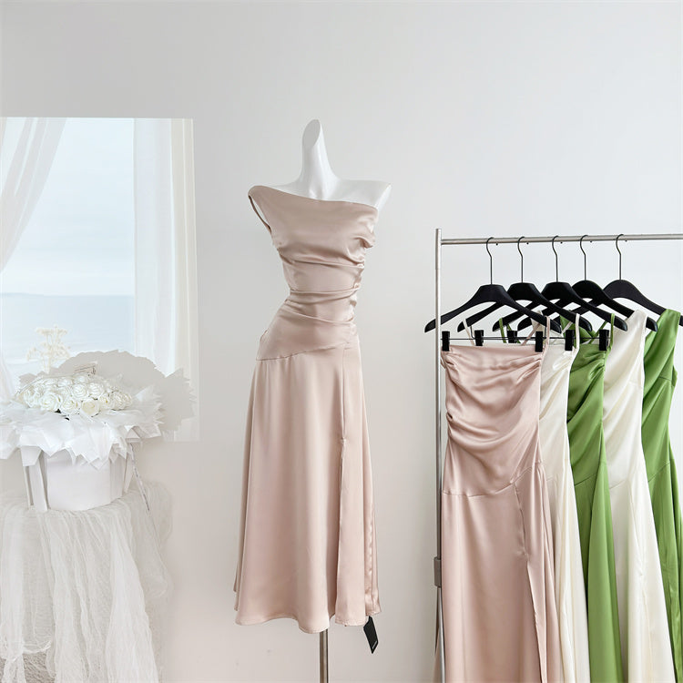 Sexy Mermaid Satin Summer Beach Dress Holiday Party Casual Outfits For Girls DP1402