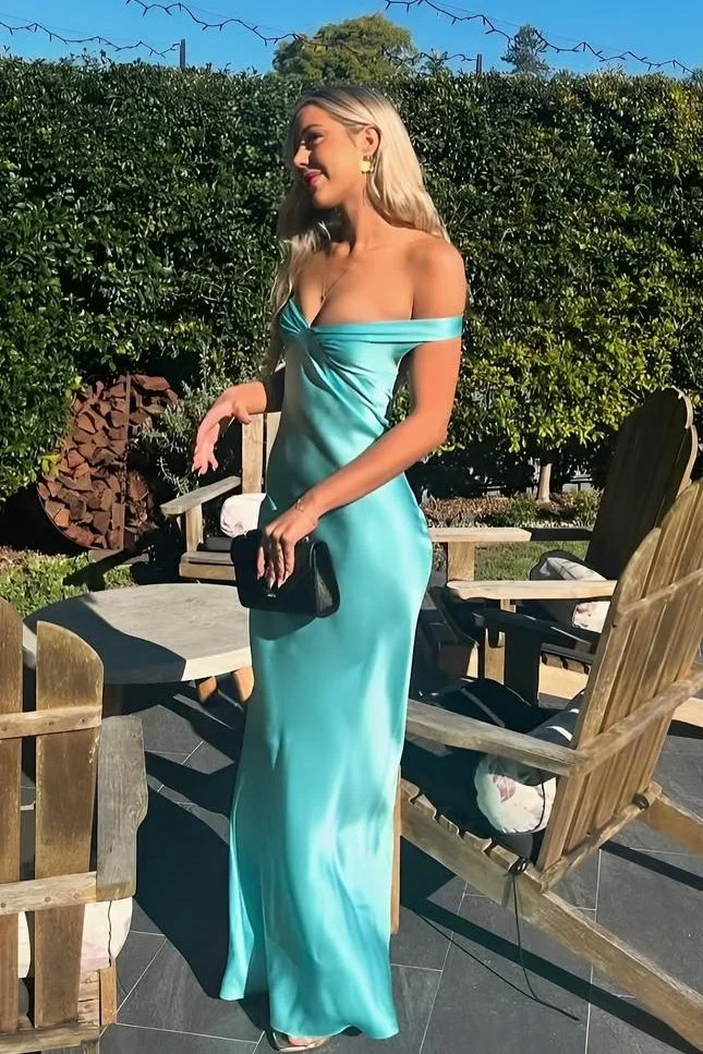 Superbe robe fourreau en satin jaune à épaules dénudées, tenue de soirée formelle pour invité de mariage, DP767