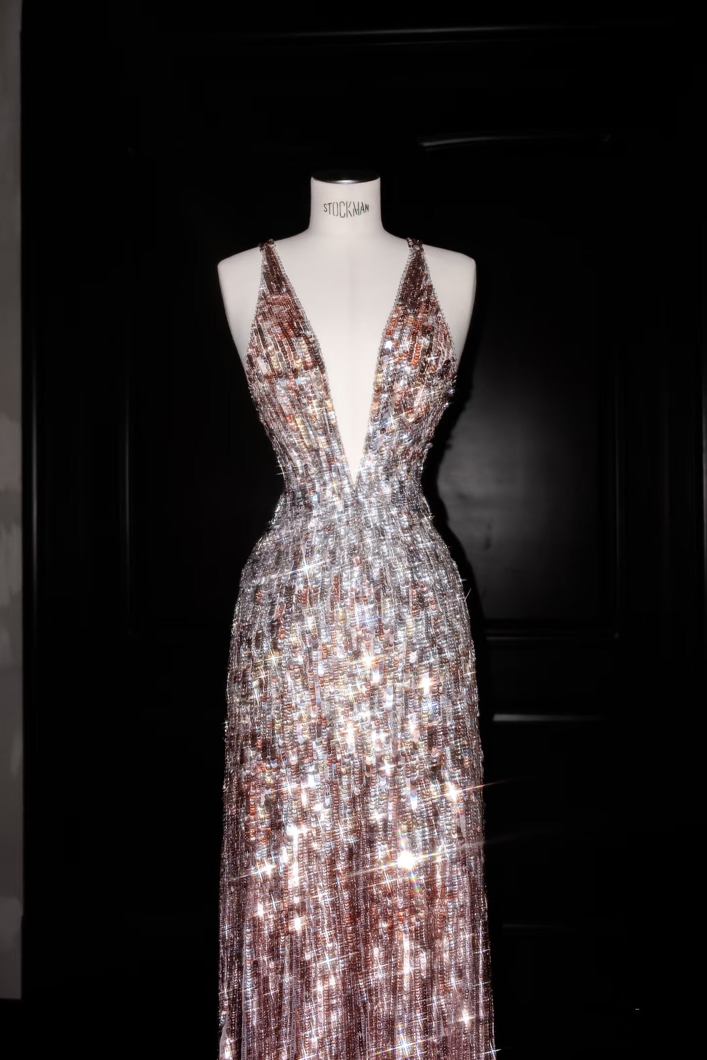 Gorgeous Mermaid V Neck Pink Sequin Long Prom Dress Party Dress Graduation Dresses D2736