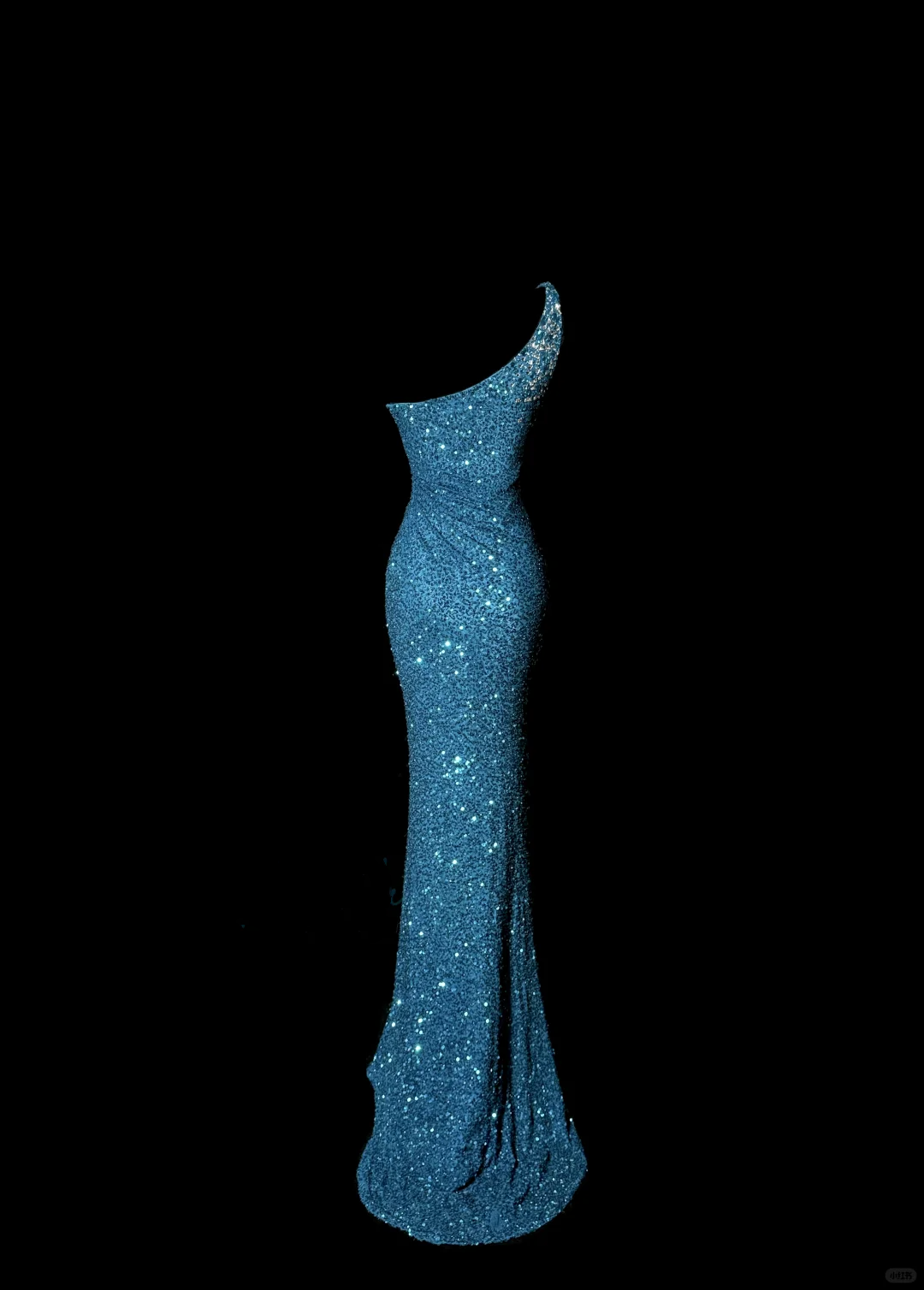 Classy Mermaid One Shoulder Blue Sequin Beads Long Evening Dress Prom Dresses H2966