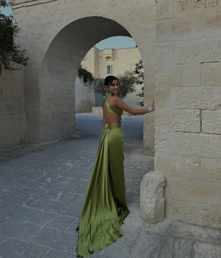 Sexy Etuikleid Neckholder Rückenfrei Lange Ballkleider Formale Sommerkleider für Hochzeitsgäste Hochzeitsgast-Outfit W0171