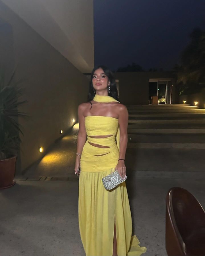 Modest A line Strapless Chiffon Yellow 20th Birthday Dress Prom Dress 18th Birthday Outfits Holiday Outfit W0191
