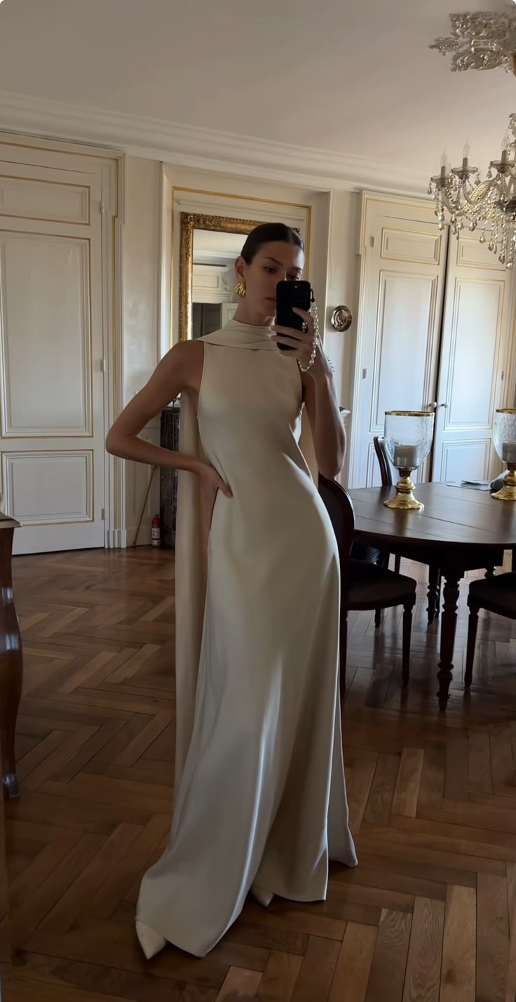 Elegante A-Linie Scoop Champagner Lange Ballkleider Formale Sommer Hochzeitsgastkleider Hochzeitsgast-Outfit W0236