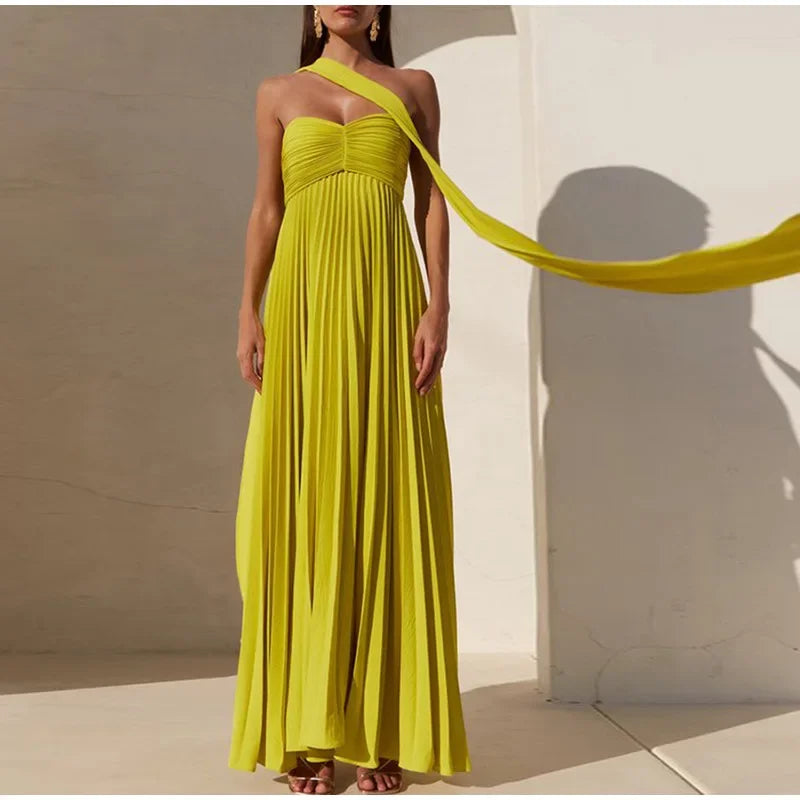 Edle A-Linie Herzausschnitt Chiffon Lange Ballkleider Formale Sommerkleider für Hochzeitsgäste Hochzeitsgast-Outfit W0252