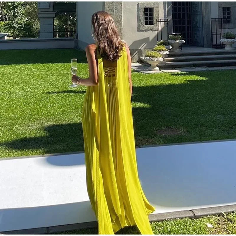 Edle A-Linie Herzausschnitt Chiffon Lange Ballkleider Formale Sommerkleider für Hochzeitsgäste Hochzeitsgast-Outfit W0252