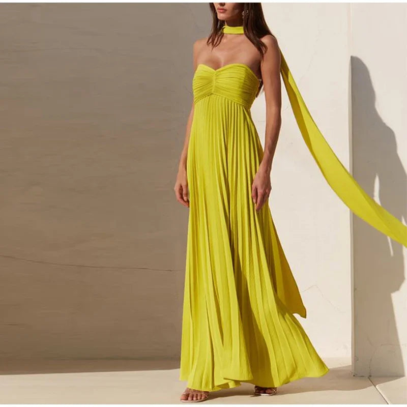 Edle A-Linie Herzausschnitt Chiffon Lange Ballkleider Formale Sommerkleider für Hochzeitsgäste Hochzeitsgast-Outfit W0252