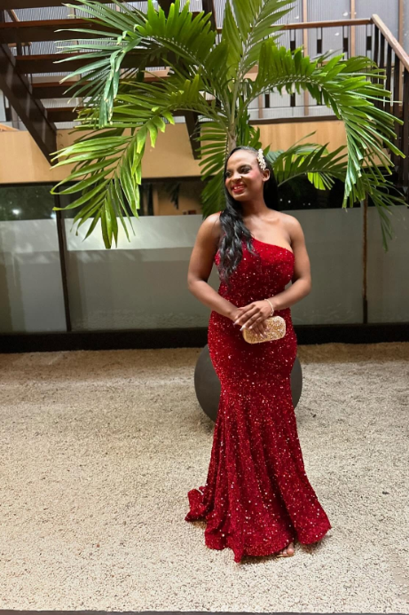 Modest Mermaid Straps Wine Red Sequin Formal Gown 23rd Birthday Dress Prom Dresses 20th Birthday Outfits W0349