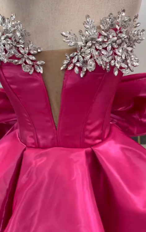 Elegant Ball Gown Strapless Black Girl Summer Birthday Dresses For Teens Pink Hoco Dress Mini 18th Birthday Outfit Cocktail Dresses W0485