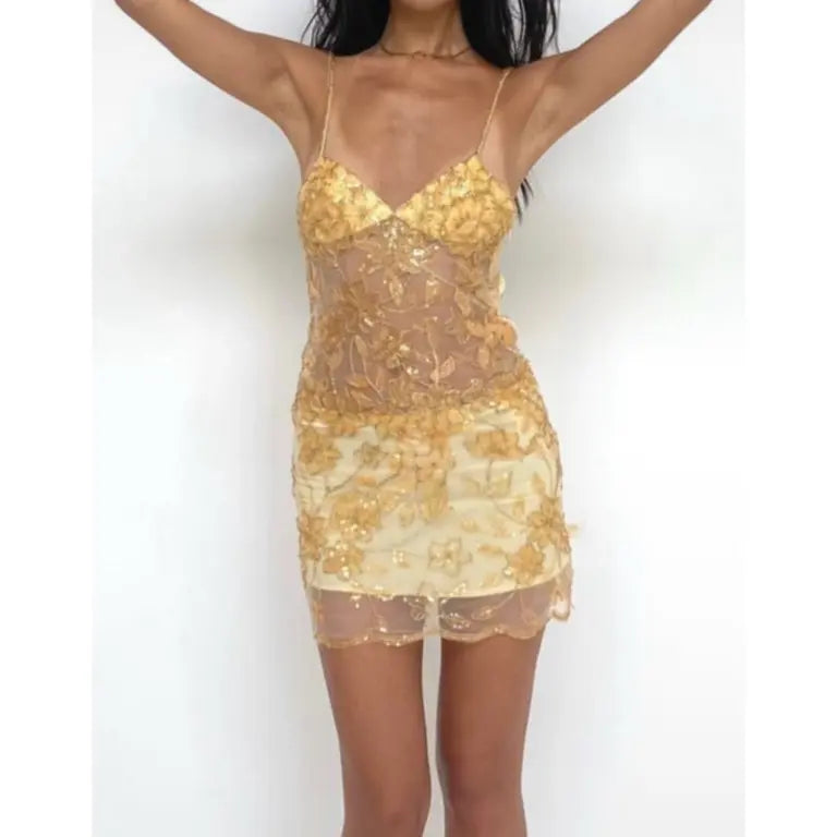 Cute A line Spaghetti Straps Short Gold Sequin Formal 8th Grade Homecoming Dress Summer Middle School Hoco Dresses Birthday Outfits W1150