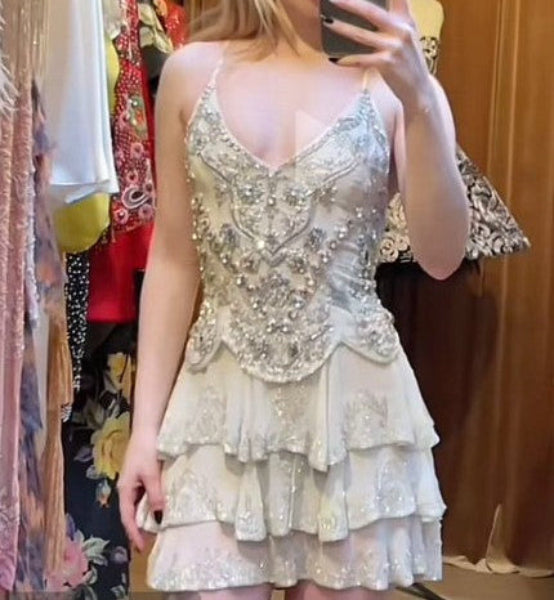 Vintage A line Spaghetti Straps Light Mint Green Chiffon Formal 8th Grade Homecoming Dress Summer Middle School Hoco Dresses Birthday Outfits W1153