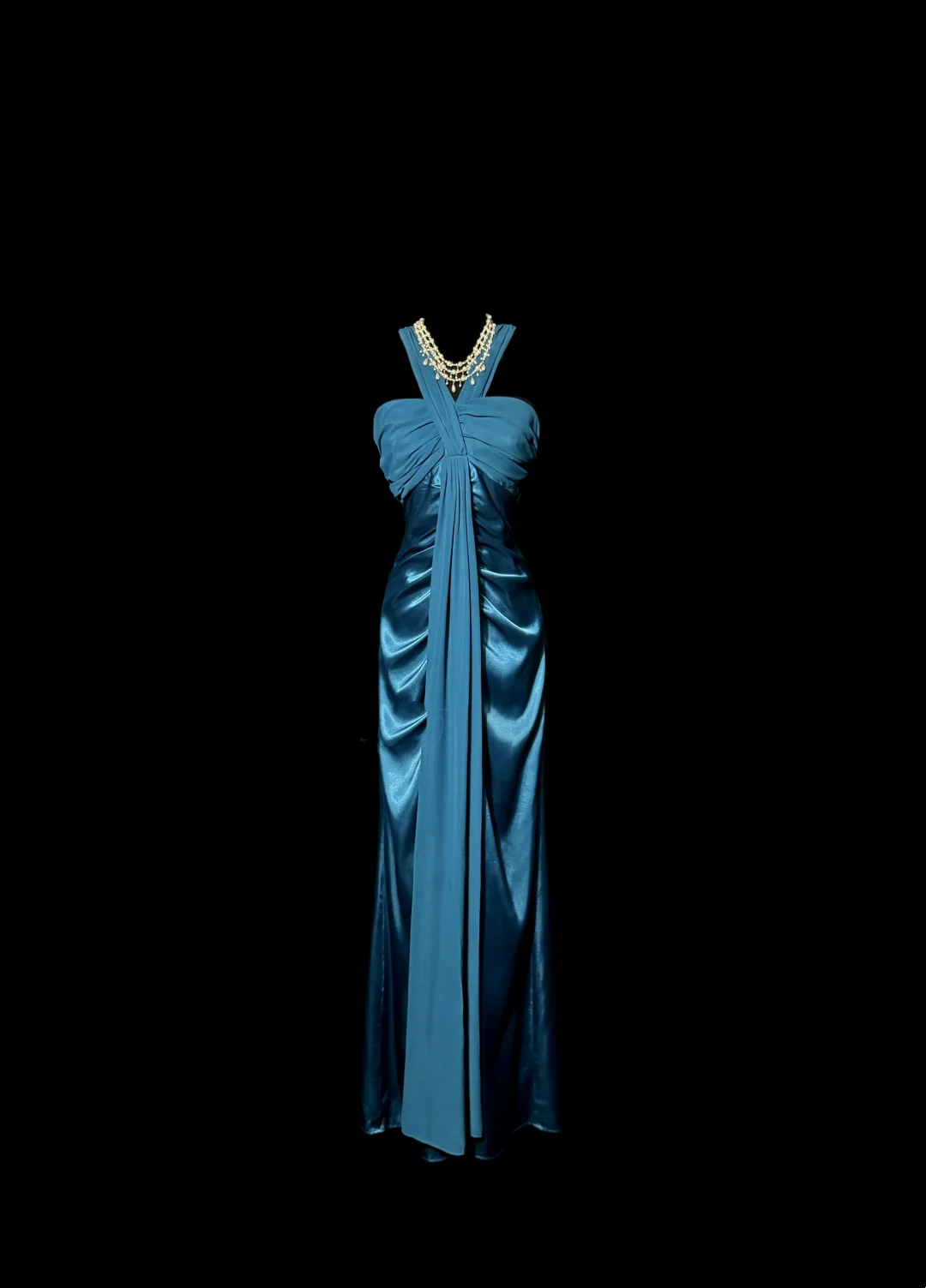 Vintage Mermaid Halter Sleeveless Satin Petite Mother Of Bride Dress Party Gown Floor Length For Summer Women Wedding W835