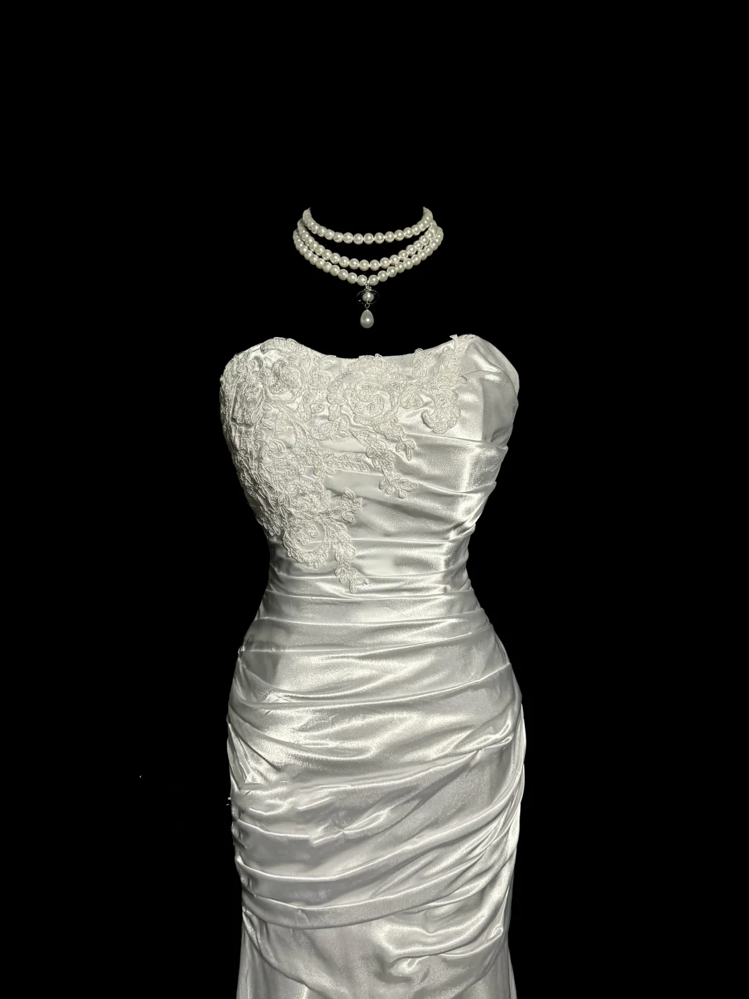 Vintage Mermaid Sweetheart White Satin Long Prom Dresses Party Dress 20th Birthday Outfits Graduation Dresses W845