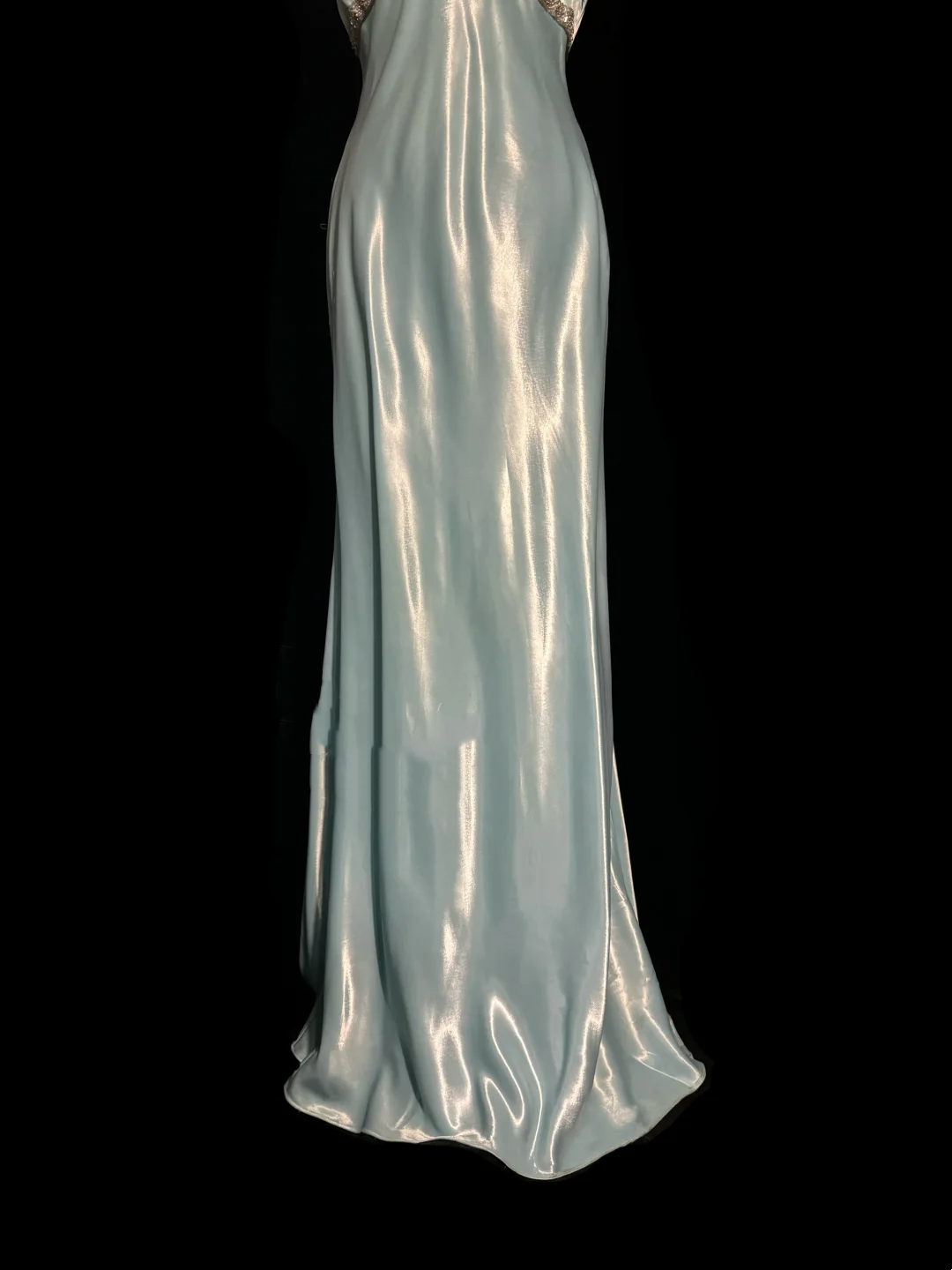 Robe de bal longue vintage à bretelles bleu ciel clair des années 90, tenue de soirée pour 20e anniversaire, robe de remise de diplôme, W853
