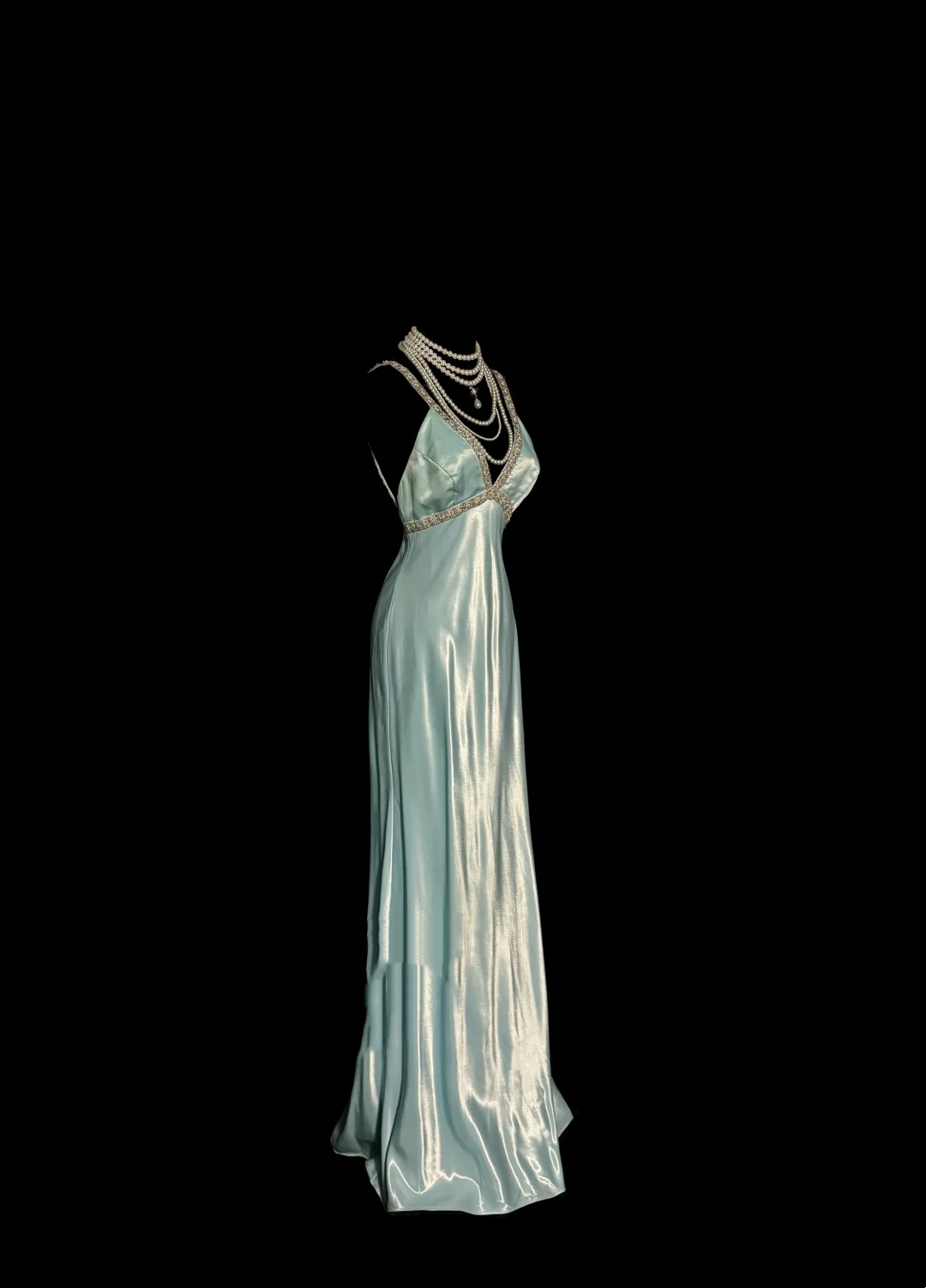 Robe de bal longue vintage à bretelles bleu ciel clair des années 90, tenue de soirée pour 20e anniversaire, robe de remise de diplôme, W853