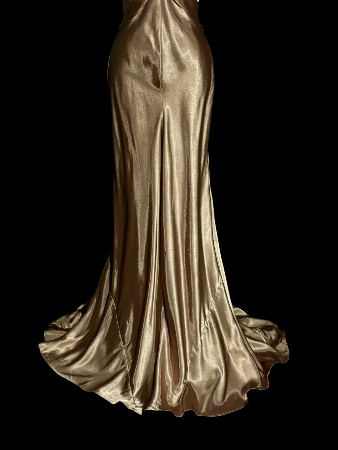 Vintage Mermaid V Neck Gold 1950s Retro Classy Satin Long Prom Dresses Party Dress 21st Birthday Outfits Graduation Dresses W857