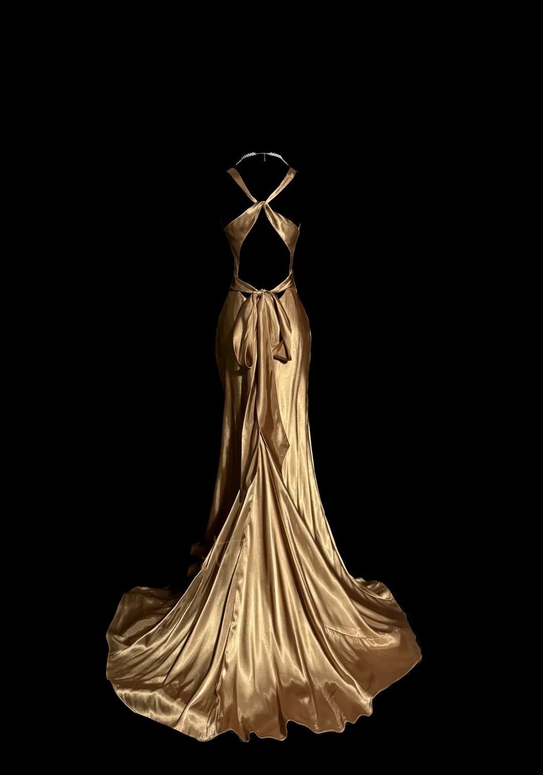 Vintage Mermaid V Neck Gold 1950s Retro Classy Satin Long Prom Dresses Party Dress 21st Birthday Outfits Graduation Dresses W857