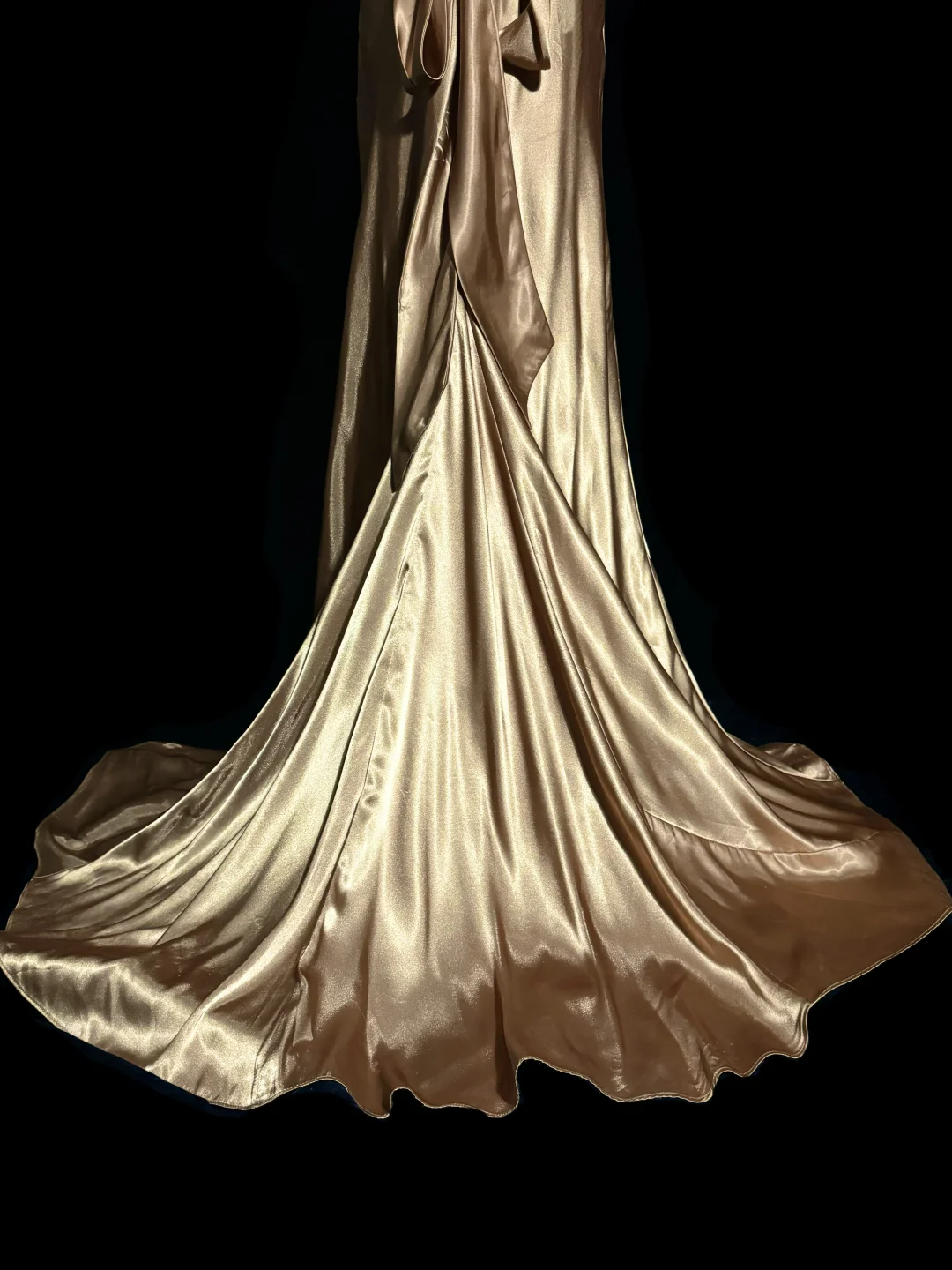Vintage Mermaid V Neck Gold 1950s Retro Classy Satin Long Prom Dresses Party Dress 21st Birthday Outfits Graduation Dresses W857