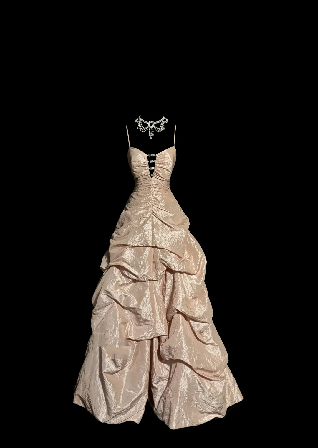 Vintage Ball Gown Spaghetti Straps Champagne 90s Long Prom Dresses Party Dress 30th Birthday Outfits Graduation Dresses W859