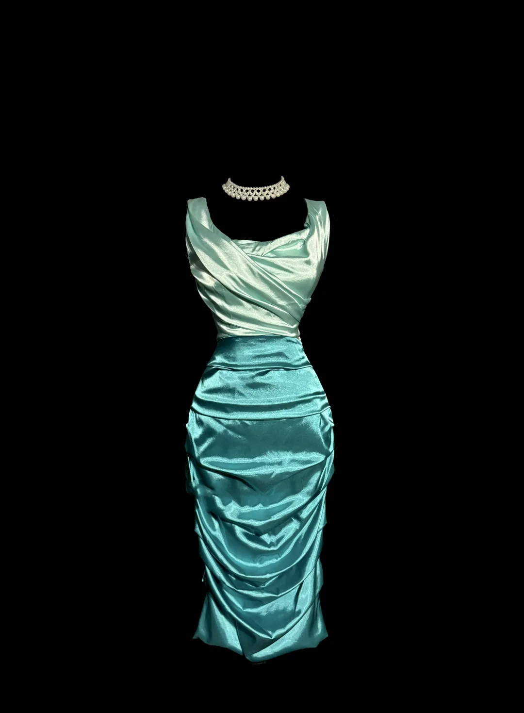 Vintage Sheath Square Neck Sleeveless Blue Satin Petite Mother Of Bride Dress Party Gown Knee Length For Summer Women Wedding W861