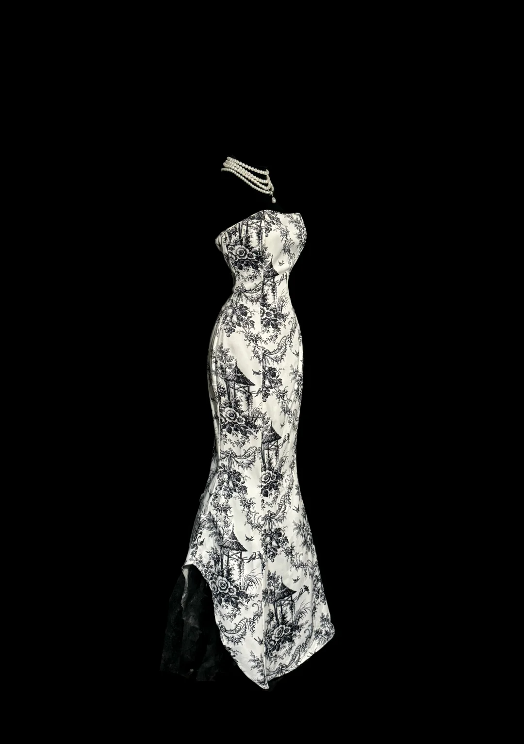 Vintage Mermaid Strapless 1950s Retro Classy Satin Long Prom Dresses Party Dress 21st Birthday Outfits Graduation Dresses W863