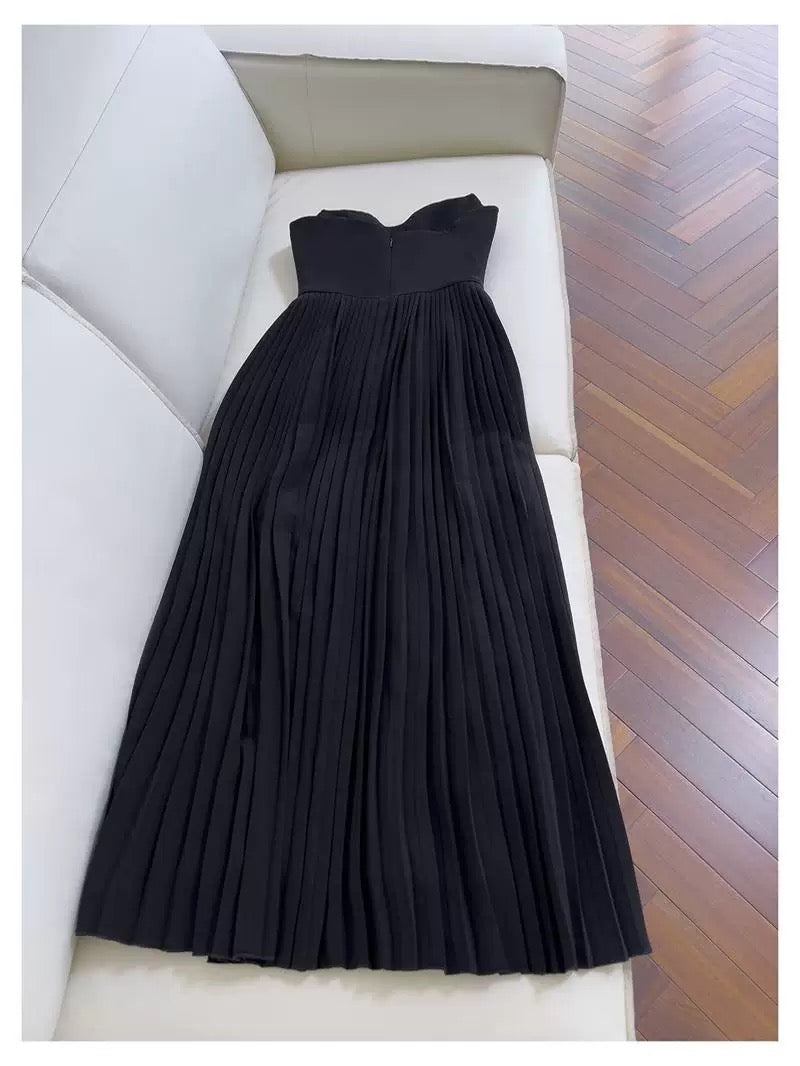 Elegant A line Spaghetti Straps Black Chiffon Sleeveless Long Evening Party Gowns Evening Formal Dresses Prom Dress W926