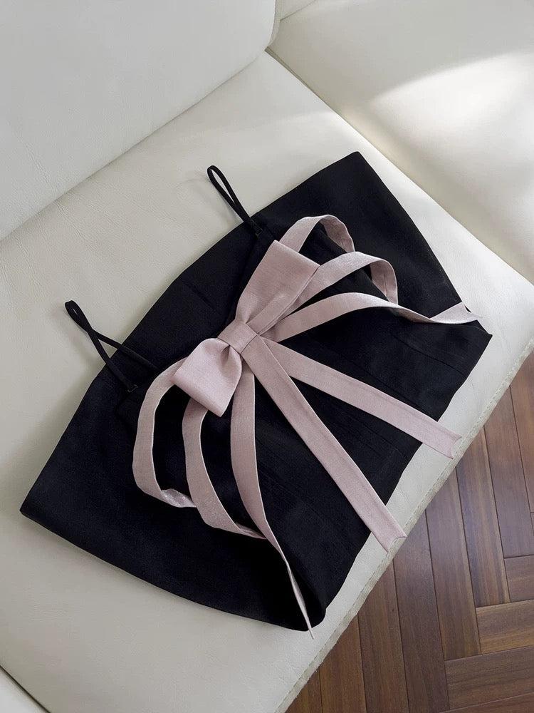 Robe trapèze noire tendance à bretelles spaghetti, robe de soirée courte de 8e année, robe de cocktail d'été pour le collège, tenue d'anniversaire W955