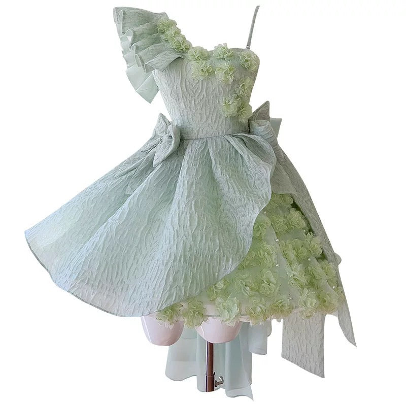 Cute Ball Gown Black Lace Flowers Short Summer 18th Birthday Dresses Hoco Dress Mini 21st Birthday Outfit Cocktail Dresses W979
