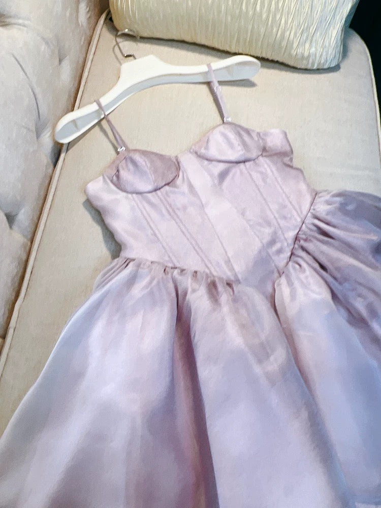 Robe de bal tendance à bretelles spaghetti en tulle rose, courte, robe de bal de 8e année, robes d'été Hoco pour le collège, robe de cocktail, tenues d'anniversaire W967