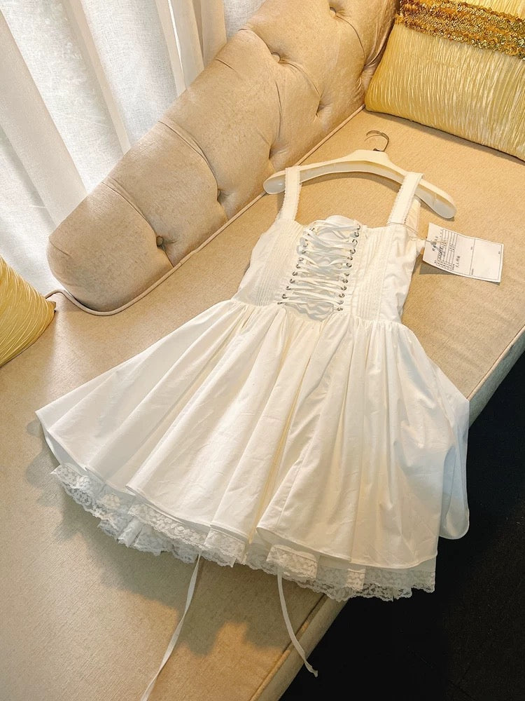 Cute A line Square Neck White Short Homecoming Dress Summer Middle School Formal Hoco Dresses Cocktail Dress Birthday Outfits W981