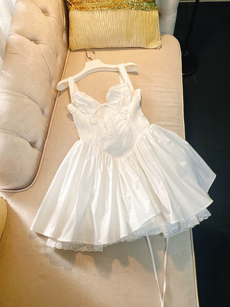Cute A line Square Neck White Short Homecoming Dress Summer Middle School Formal Hoco Dresses Cocktail Dress Birthday Outfits W981