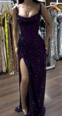 Classy Mermaid Strapless Black Girls Sequin Grape Sequin Long Prom Dresses Party Dress Birthday Outfits Graduation Dresses W992