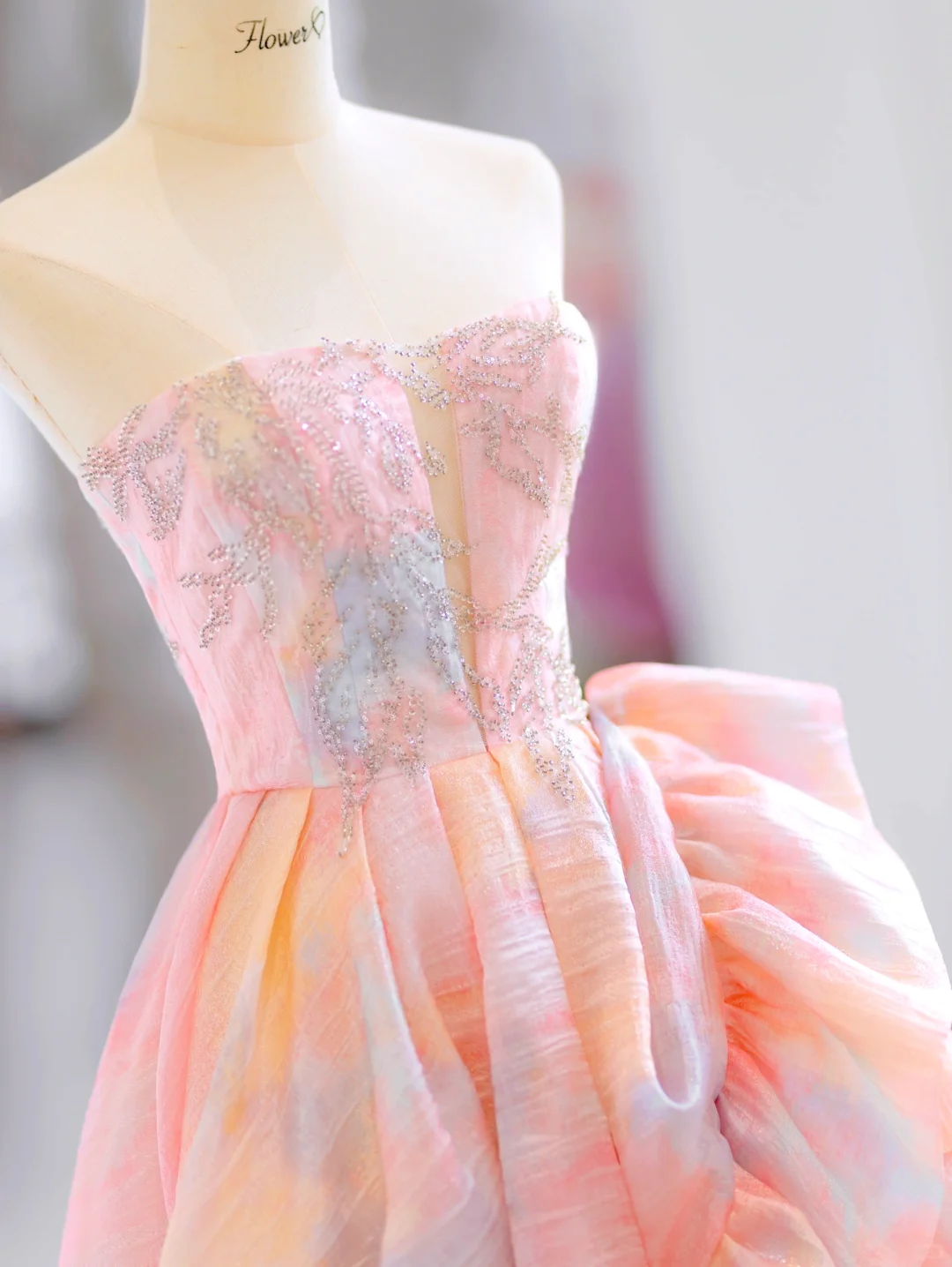 Glamorous High Low Sweetheart Floral Long Evening Party Gowns Evening Special Formal Dresses Prom Dress DH2788